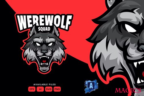 Werewolf Sport Mascot Logo PNG