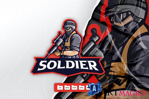 Soldier Mascot Logo Design PNG