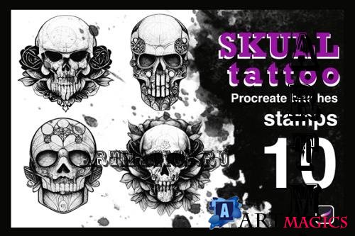 Procreate Skull tattoo stamps - 2269266