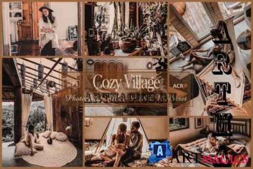 12 Cozy Village Photoshop Actions And ACR Presets, Moody - 2268379