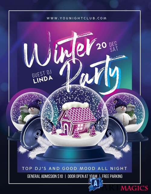 Winter Party beautiful Flyer PSD