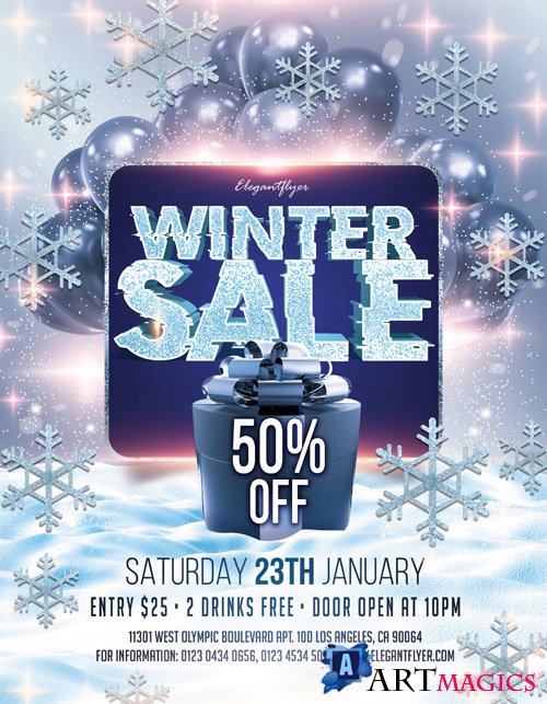 Winter Sale beautiful Flyer PSD
