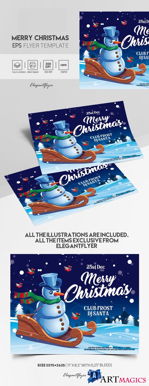 Illustrated Christmas Flyer Template