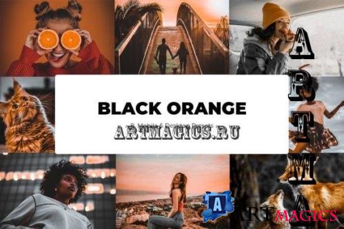 8 Black Orange Lightroom Presets - Mobile & Desktop