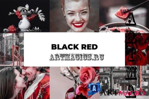 6 Black Red Lightroom Presets - Mobile & Desktop