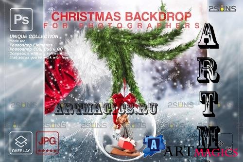 Christmas Backdrop photoshop overlay V01 - 10888422
