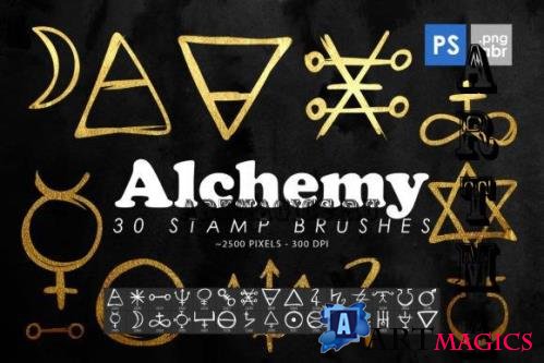 30 Alchemy Symbols Photoshop Stamp Brush