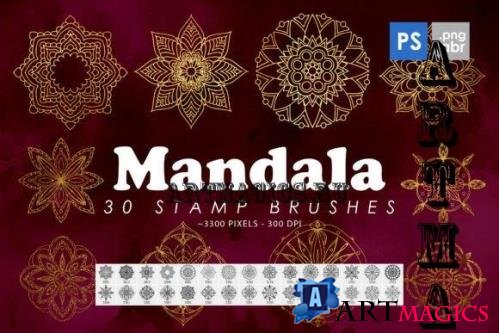 30 Mandala Photoshop Stamp Brushes