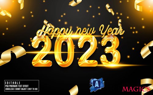 2023 new year vol 14 - editable text effect, font style