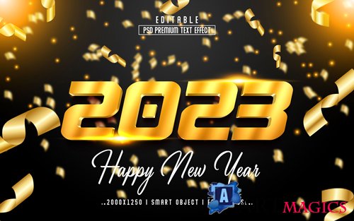 2023 new year vol 10 - editable text effect, font style