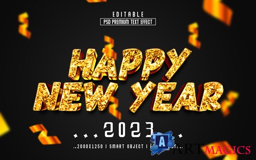 2023 new year vol 8 - editable text effect, font style
