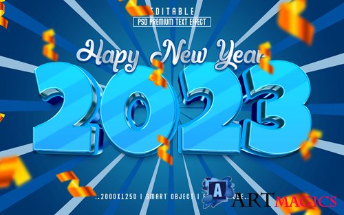 2023 new year vol 5 - editable text effect, font style