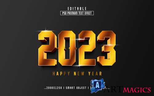 2023 new year vol 1 - editable text effect, font style