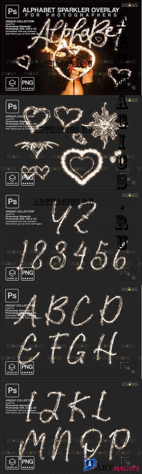 Alphabet sparkler font Wedding Photoshop overlay V01- 2287147