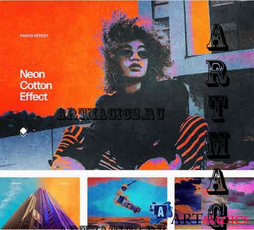 Neon Cotton Photo Effect - 10249079