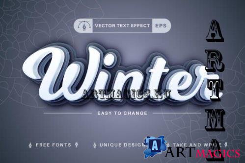 3D Winter - Editable Text Effect - 10875568