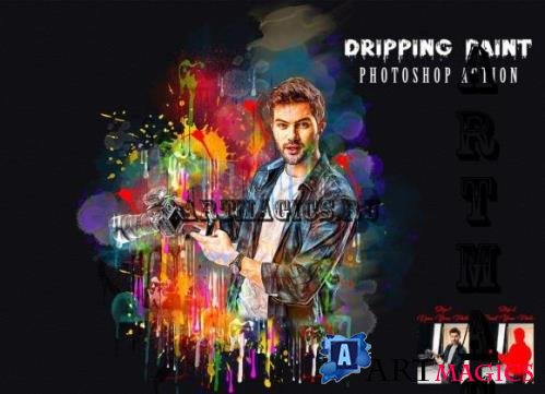 Creativemarket - Dripping Paint Photoshop Action - 10897065