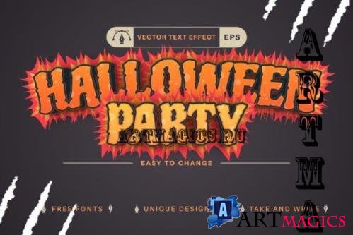 Halloween Party Editable Text Effect - 10268359
