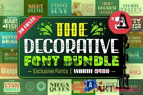 The Decorative Font Bundle - 30 Premium Fonts