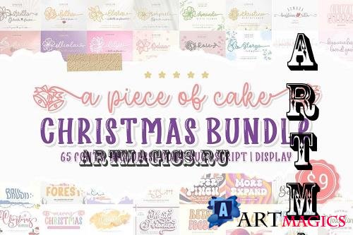 A Piece of Cake Christmas Font Bundle - 65 Premium Fonts