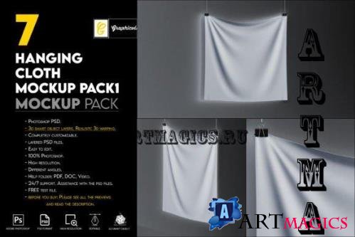 Hanging Cloth Mockup Pack1 - 7465835