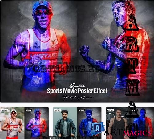 Sports Movie Poster Desing Effect - 9VJDCGL
