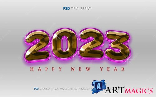 2023 happy new year text effect