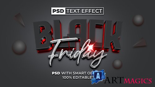Black friday text effect style editable text effect