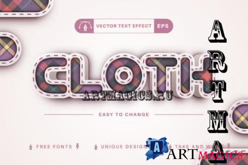Cloth Tartan - Editable Text Effect - 10298181