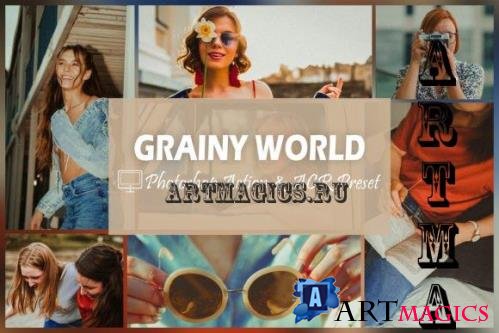 12 Grainy World Photoshop Actions And ACR Presets, Vintage - 2211716