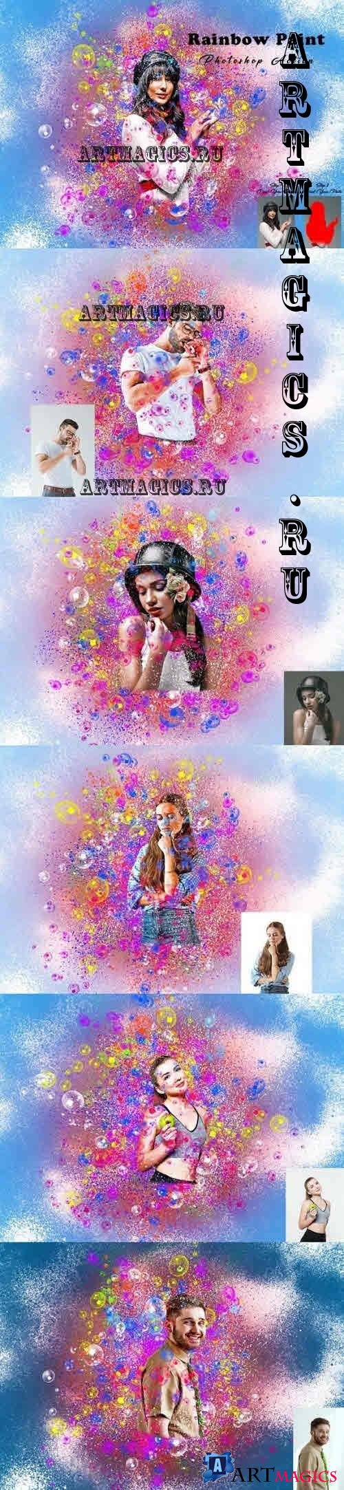 Rainbow Paint Photoshop Action - 10922150