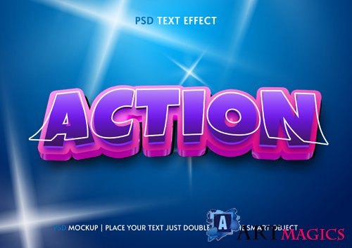 Action cartoon style text effect editable