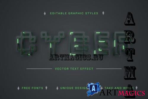 Cyber - Editable Text Effect - 10932296