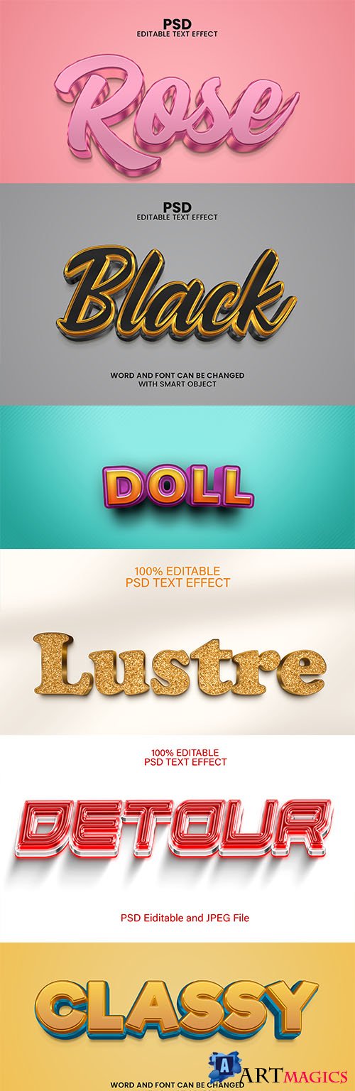 Psd style text effect editable set vol 15