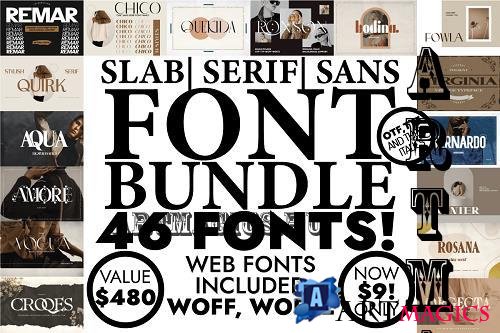 Slab, Serif, Sans Serif Font Bundle V2 - 20 Premium Fonts