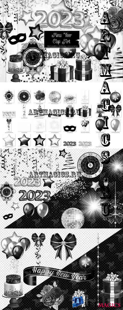 Silver New Years Clipart - 10948650