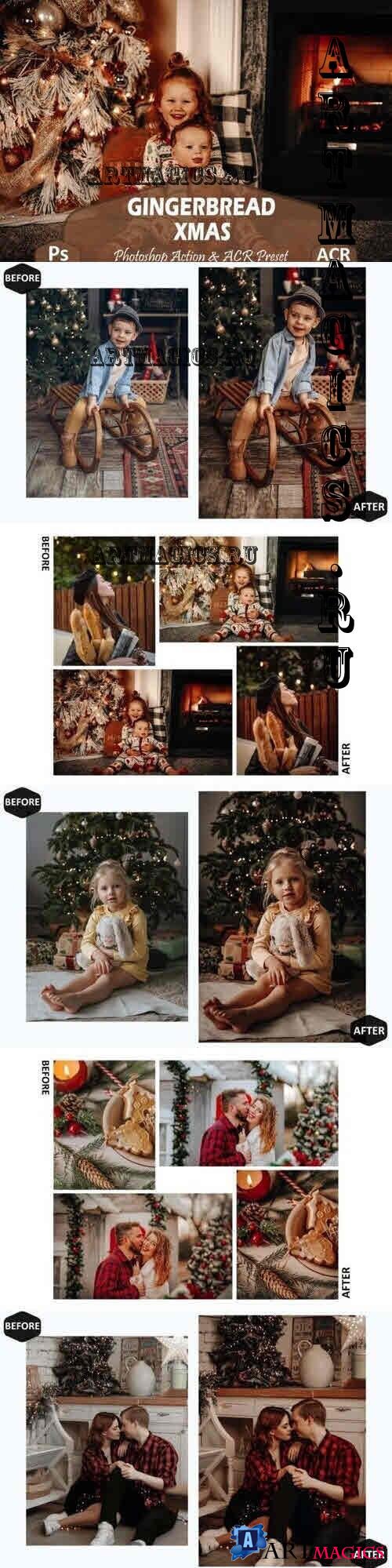10 Gingerbread Xmas Photoshop Actions And ACR Presets, Warm - 2334272