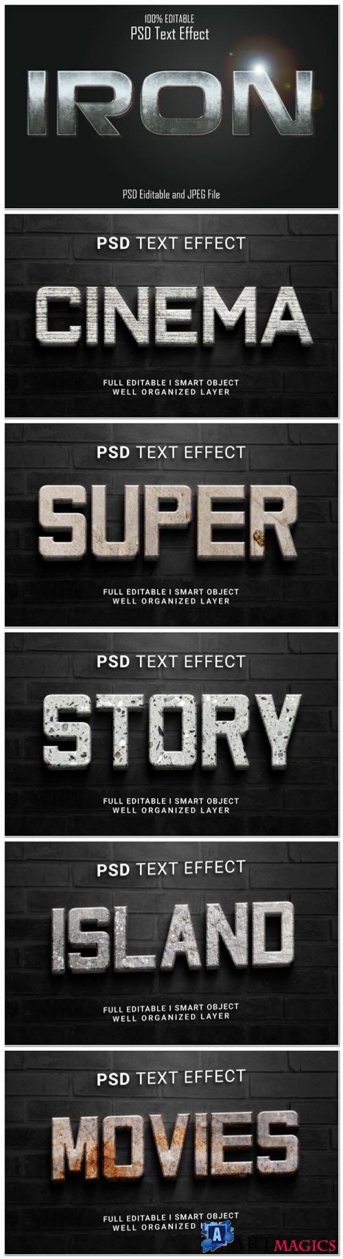 Psd style text effect editable set vol 30