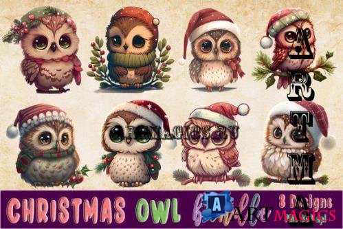 Christmas Owl Clipart Bundle