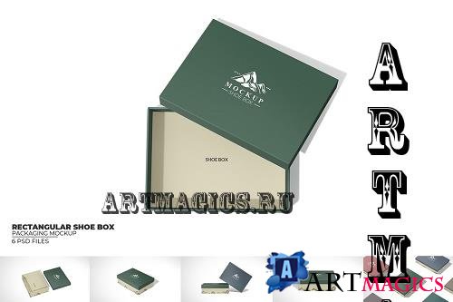 Rectangular Shoe Box Package Mockup - 10957308