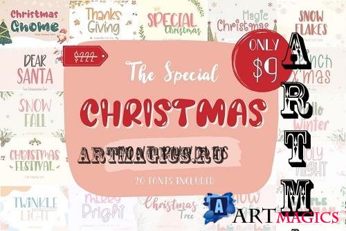 The Special Christmas Font Bundle - 20 Premium Fonts