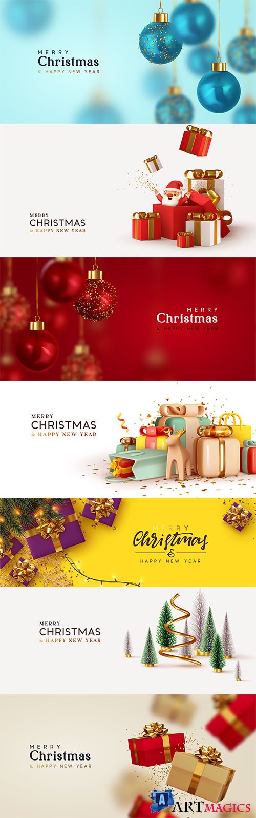 Happy new year and merry christmas background