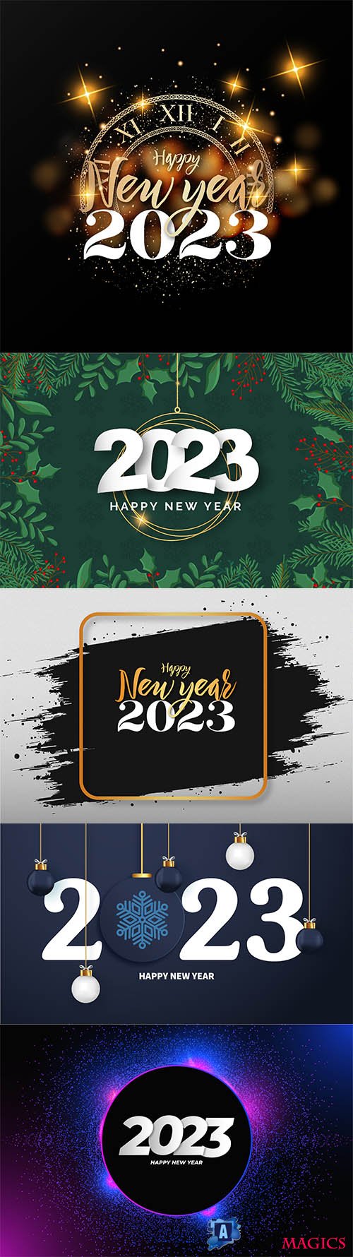 2023 New Year, abstract holiday design on vector background