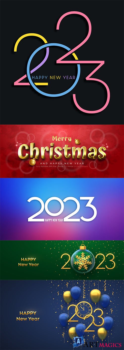 Happy new year 2023 banner vector design