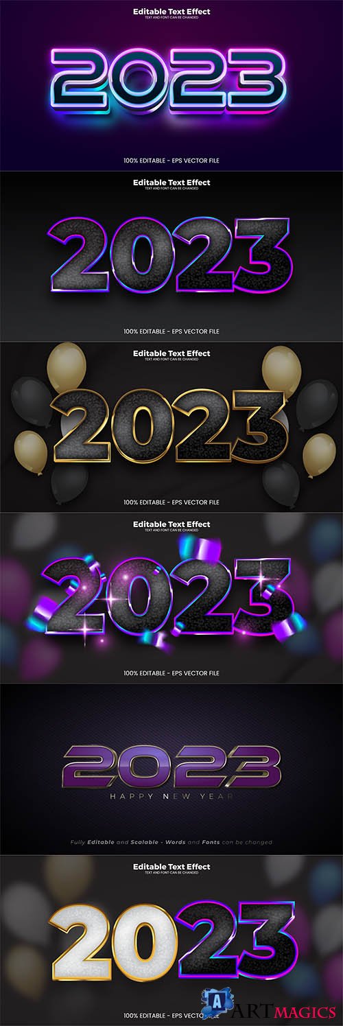 2023 editable text effect vector template vol 3
