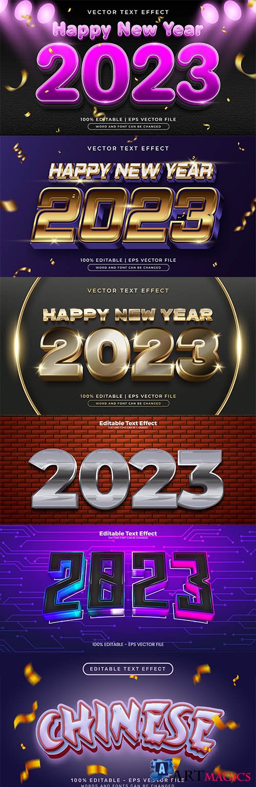 2023 editable text effect vector template vol 2