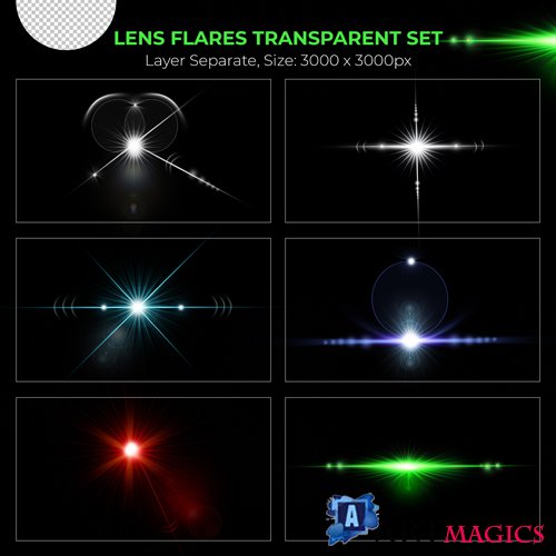 PSD realistic colorful lens flare lights effect collection vol 3