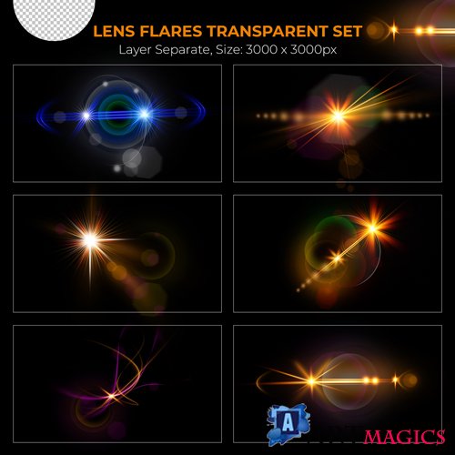 PSD realistic colorful lens flare lights effect collection vol 17