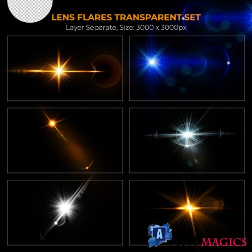 PSD realistic colorful lens flare lights effect collection vol 15