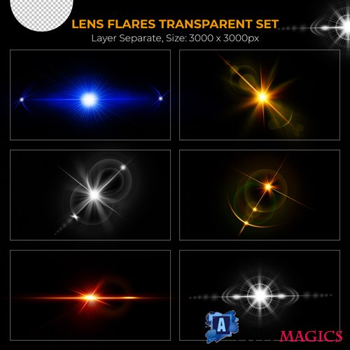 PSD realistic colorful lens flare lights effect collection vol 13